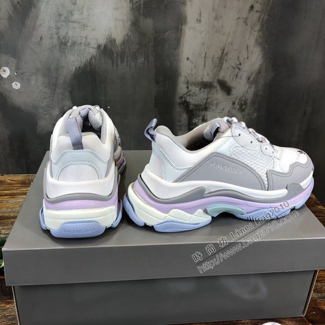 Balenciaga經典款男女鞋 巴黎世家頂級版本Triple S透氣3M反光姥爹復古運動鞋 Balenciaga情侶款老爹鞋  hdbl1178
